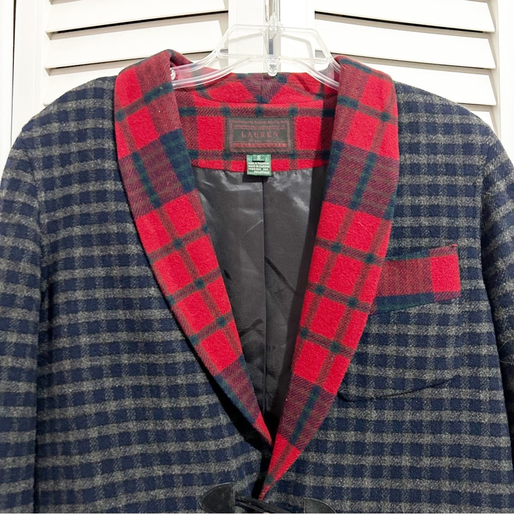 Vintage Lauren Ralph Lauren Lambs Wool Plaid Jacket Size Small (S) - Picture 2 of 7